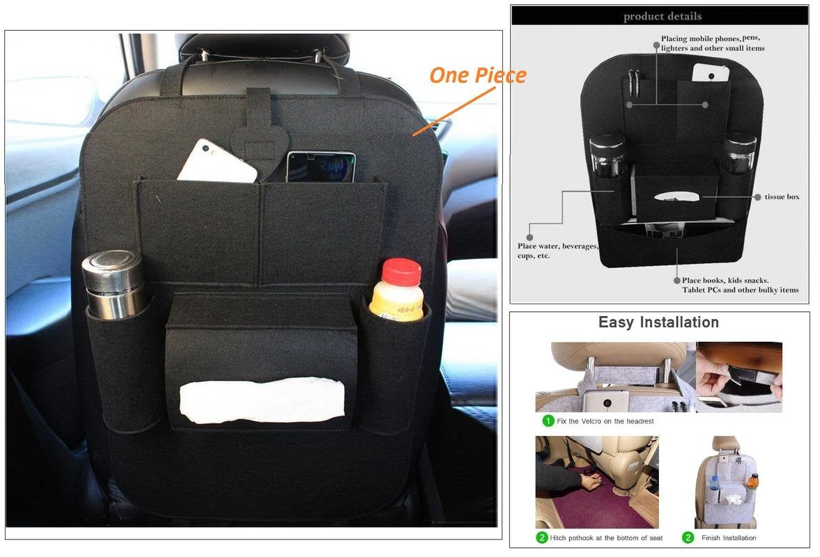 Car Seat Back Multi Pocket Storage Bag Organizer Holder ( pack of 2 )